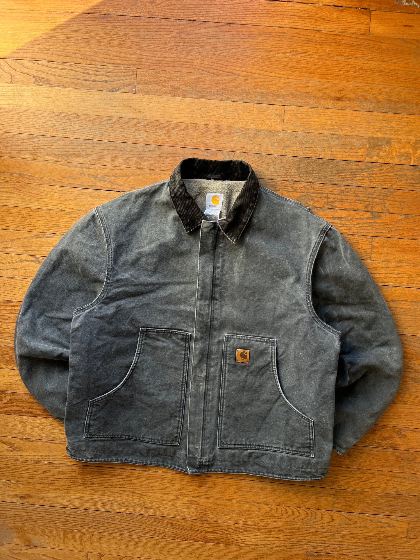 Faded Petrol Blue Carhartt Sherpa Lined Arctic Jacket - XL