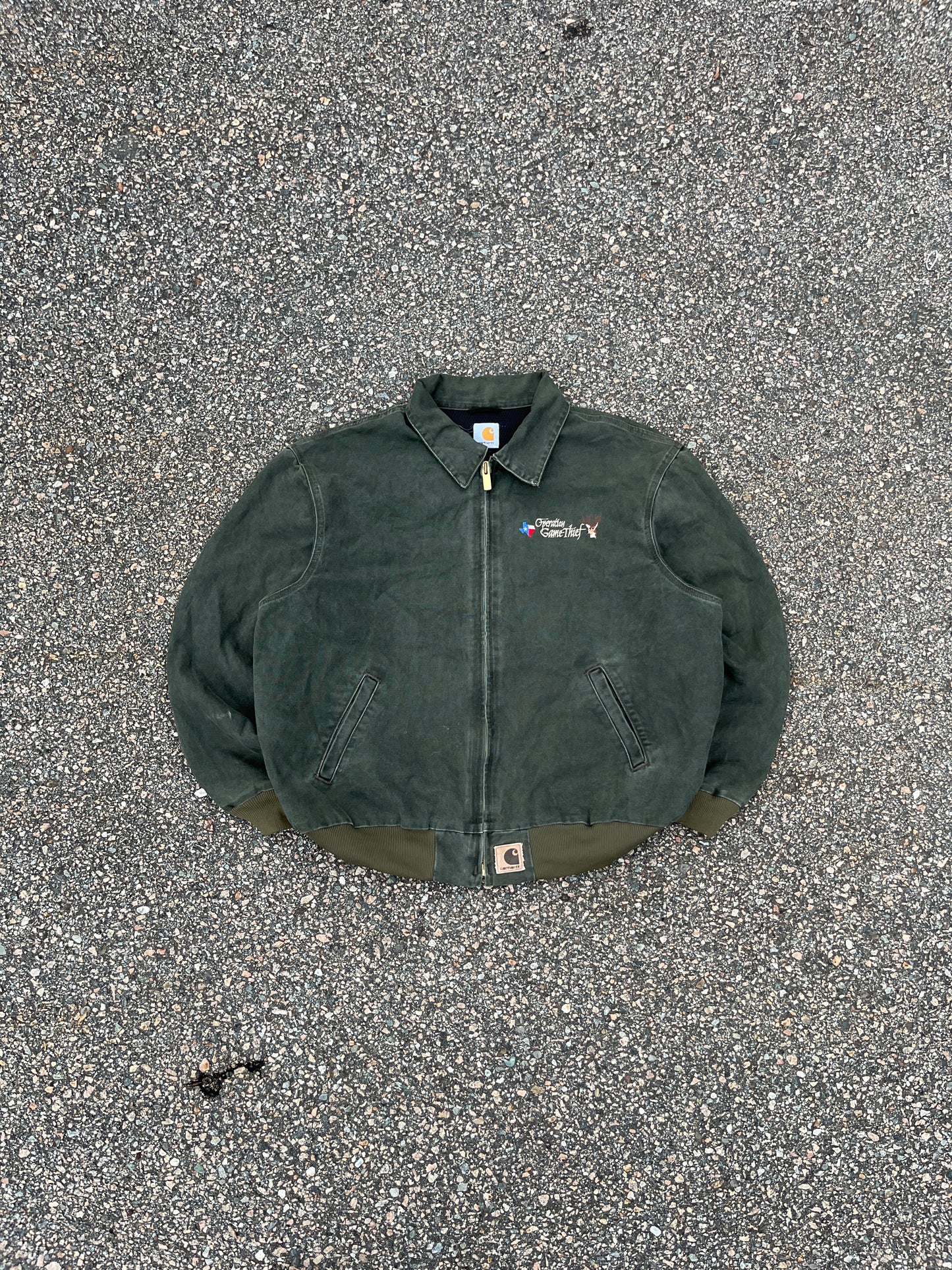 轻质褪色橄榄绿色 Carhartt Santa Fe 夹克 - Boxy XL