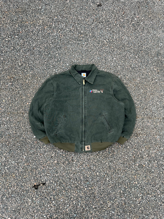 Lightweight Faded Olive Green Carhartt Santa Fe Jacket - Boxy XL