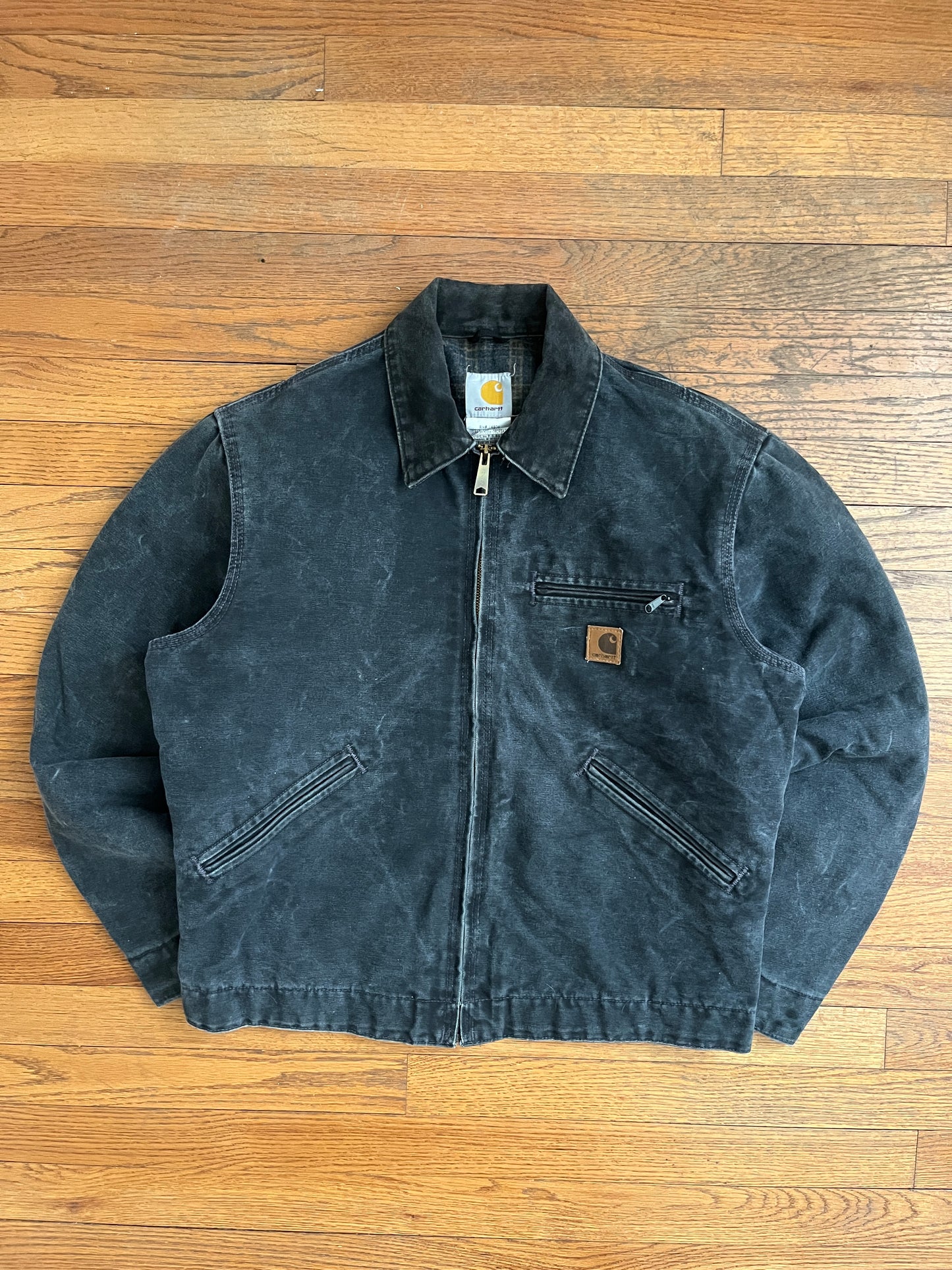 褪色汽油蓝色 Carhartt 底特律夹克 - 中号