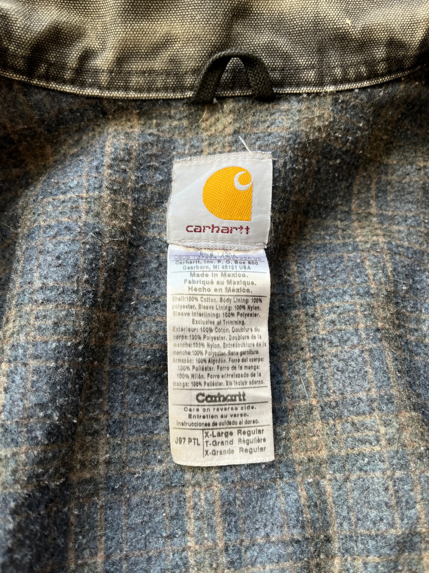 褪色汽油蓝色 Carhartt 底特律夹克 - 宽松大号