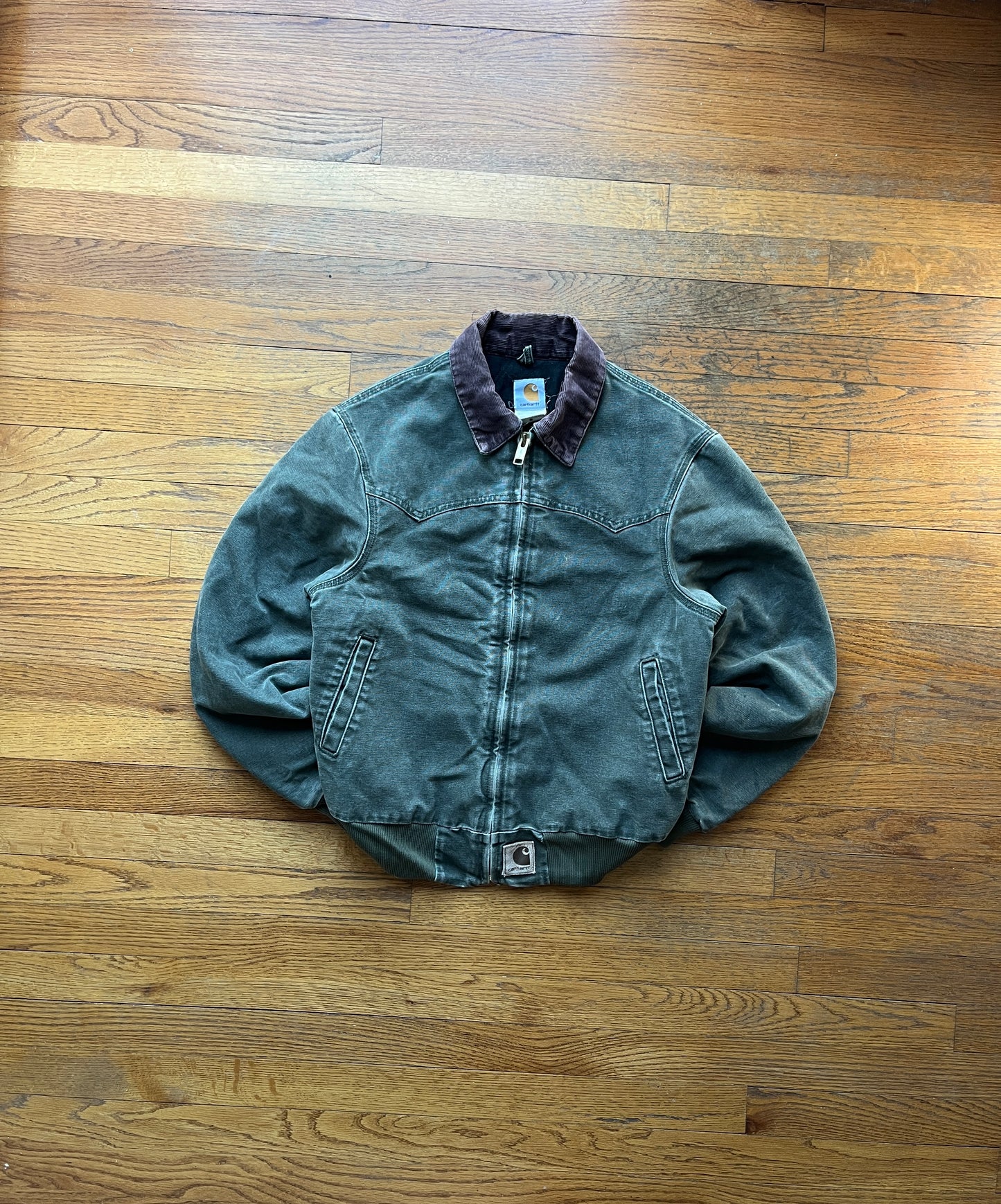 Faded Olive Green Carhartt Santa Fe Jacket - Small