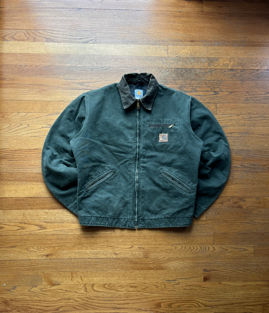 Faded Olive Green Carhartt Detroit Jacket - Large Tall