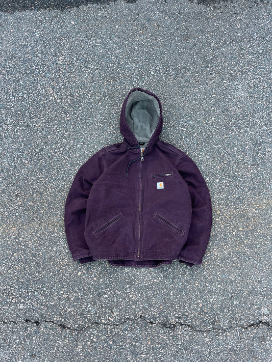 Faded Burgundy Carhartt Sherpa Lined Jacket - Small