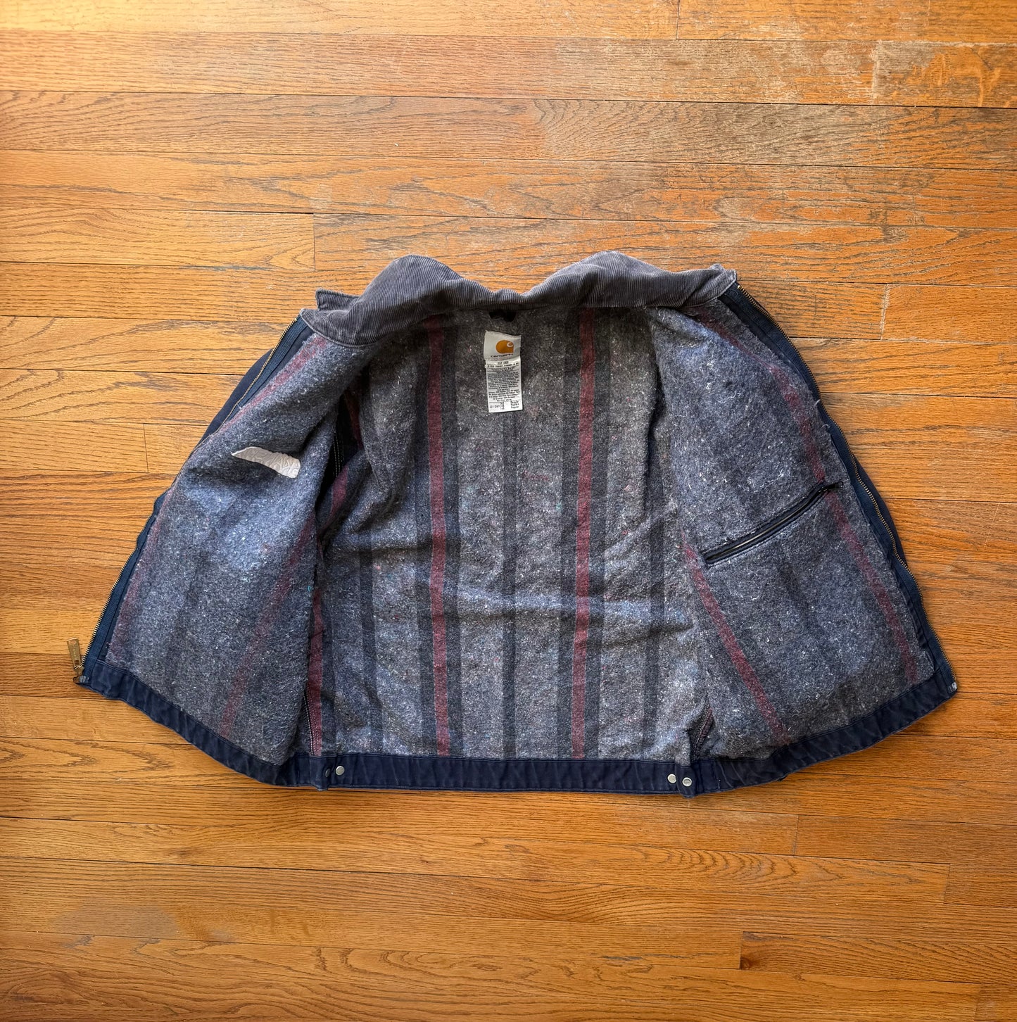 Faded Navy Blue Carhartt Detroit Jacket - Large