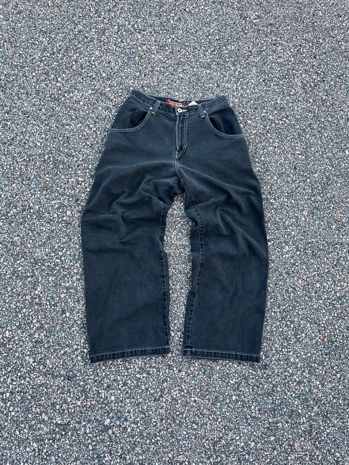 褪色黑色 JNCO 皇冠裤 - 31 x 30