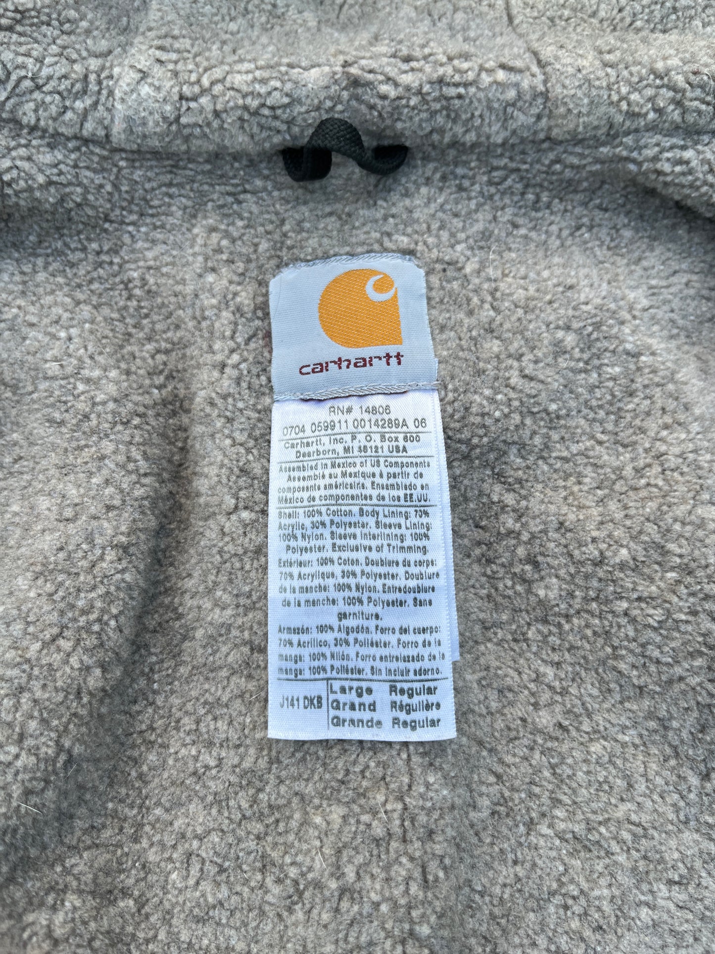 褪色棕色 Carhartt Sherpa 衬里夹克 - 适合 ML