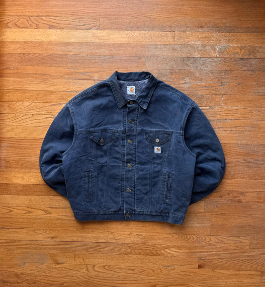 Faded Midnight Blue Carhartt Trucker Jacket - Boxy L-XL