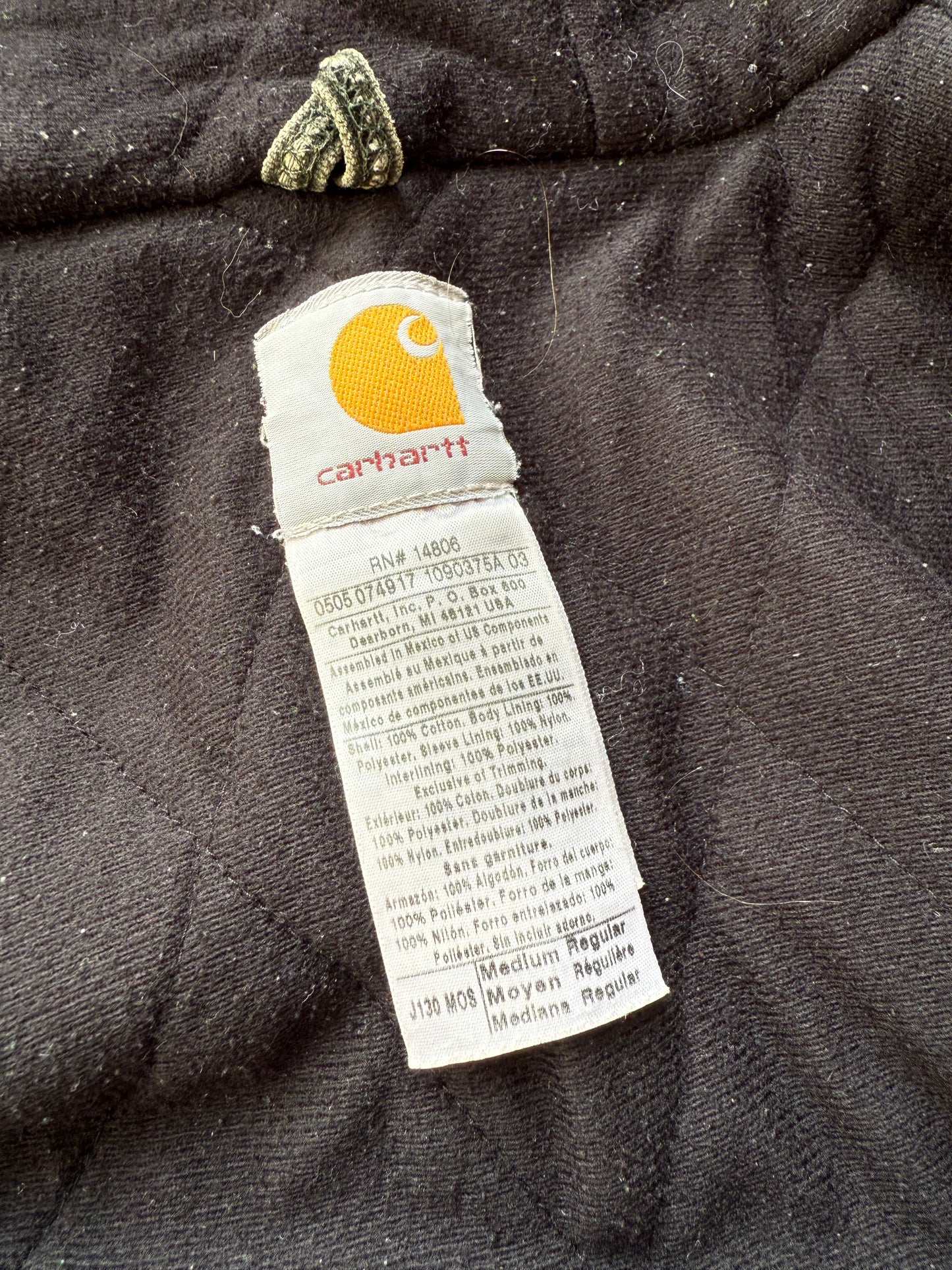 Faded Olive Green Carhartt Active Jacket - Medium