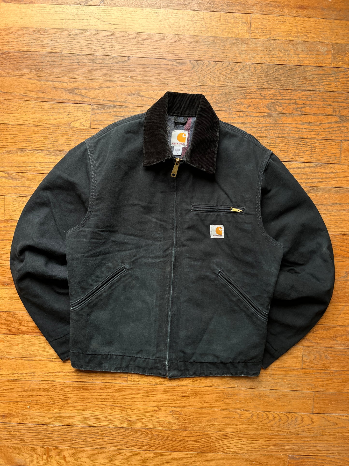 褪色黑色 Carhartt Detroit 夹克 - 小码