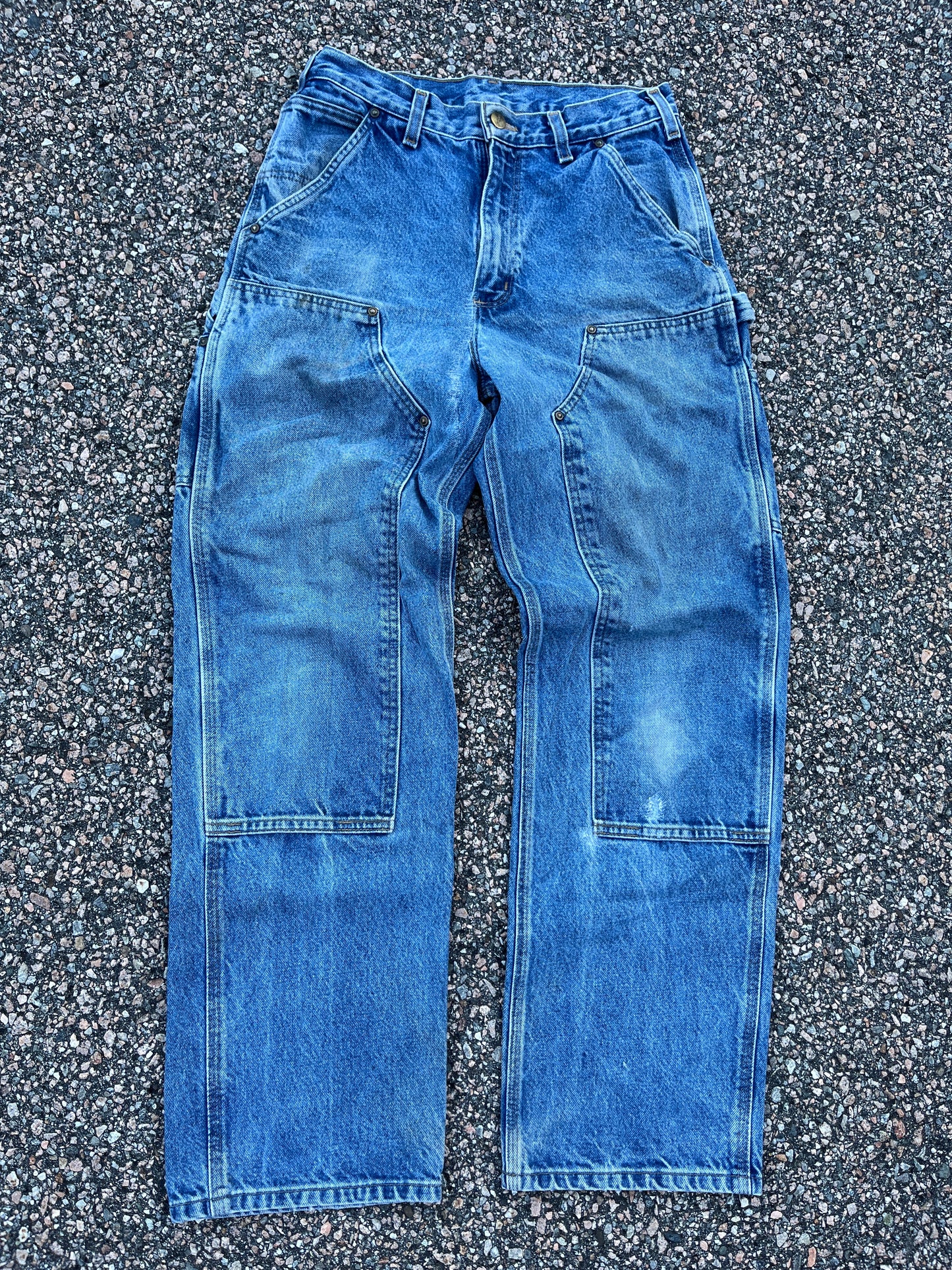 Faded Denim Carhartt Double Knee Pants - 30 x 31