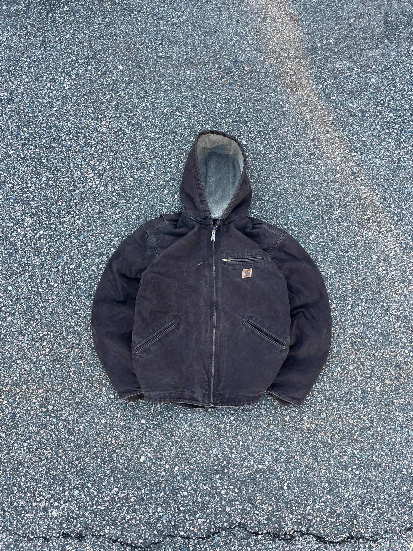 褪色棕色 Carhartt Sherpa 衬里夹克 - 中号