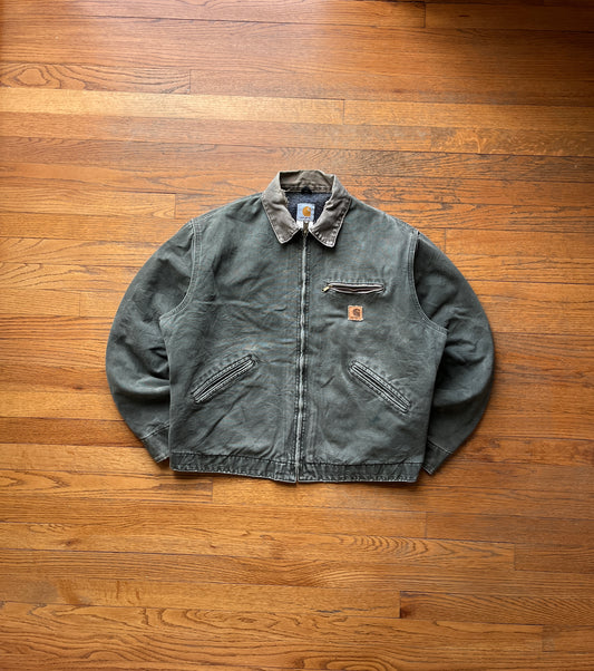 Faded Olive Green Carhartt Detroit Jacket - Boxy M-L