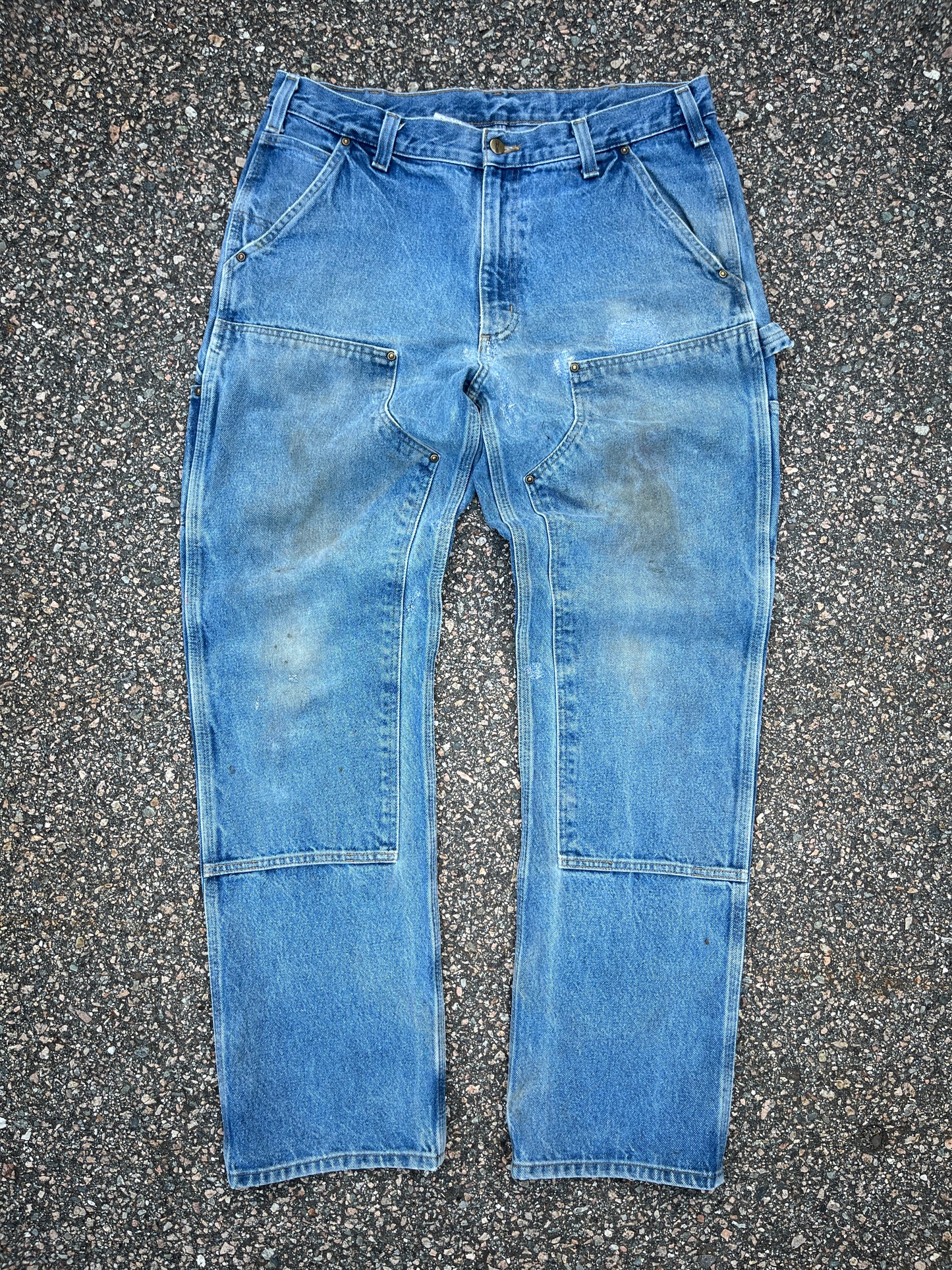 Faded Denim Carhartt Double Knee Pants - 36 x 33.5