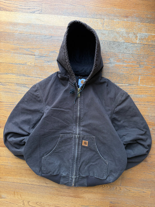 Faded Dark Brown Carhartt Active Jacket - Medium