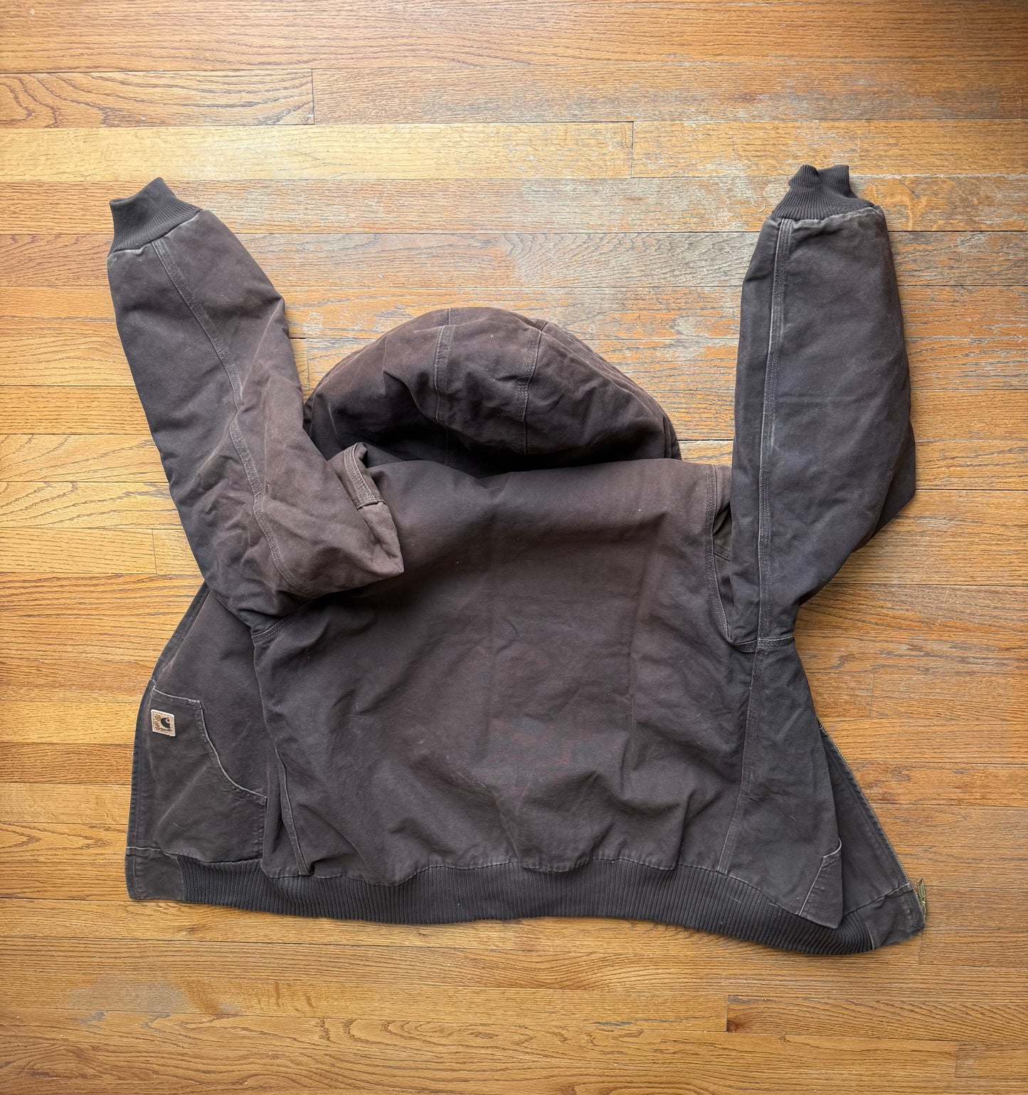 Faded Dark Brown Carhartt Active Jacket - Medium
