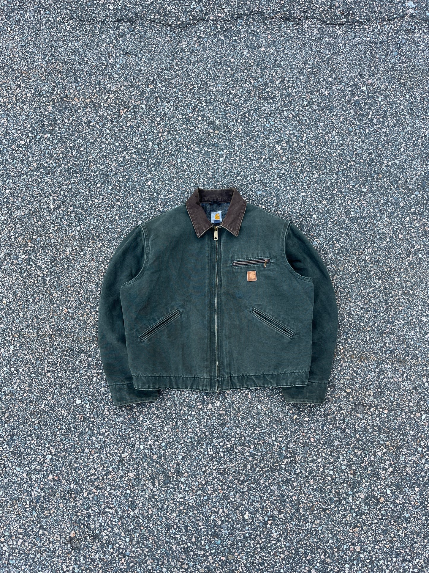 褪色橄榄绿色 Carhartt 底特律夹克 - 宽松中号