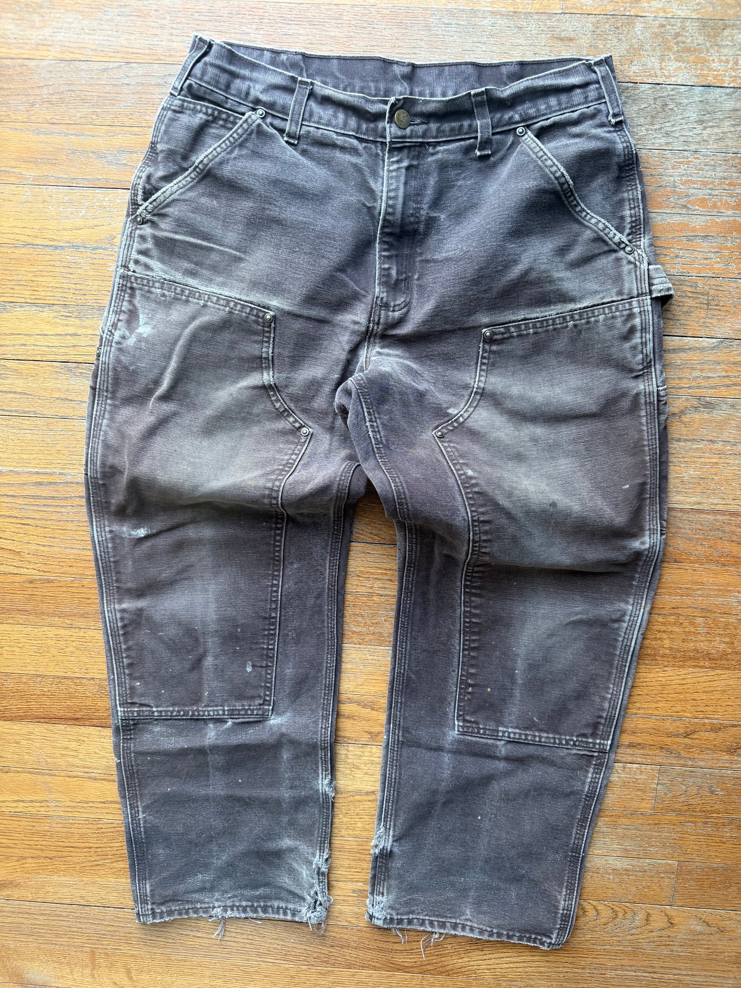 Faded Brown Carhartt Double Knee Pants - 31 x 28