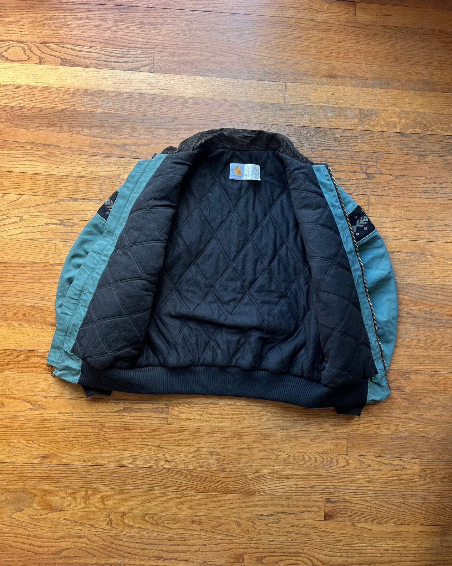 褪色水绿色 Southwest Aztec Carhartt Santa Fe 夹克 - 中号