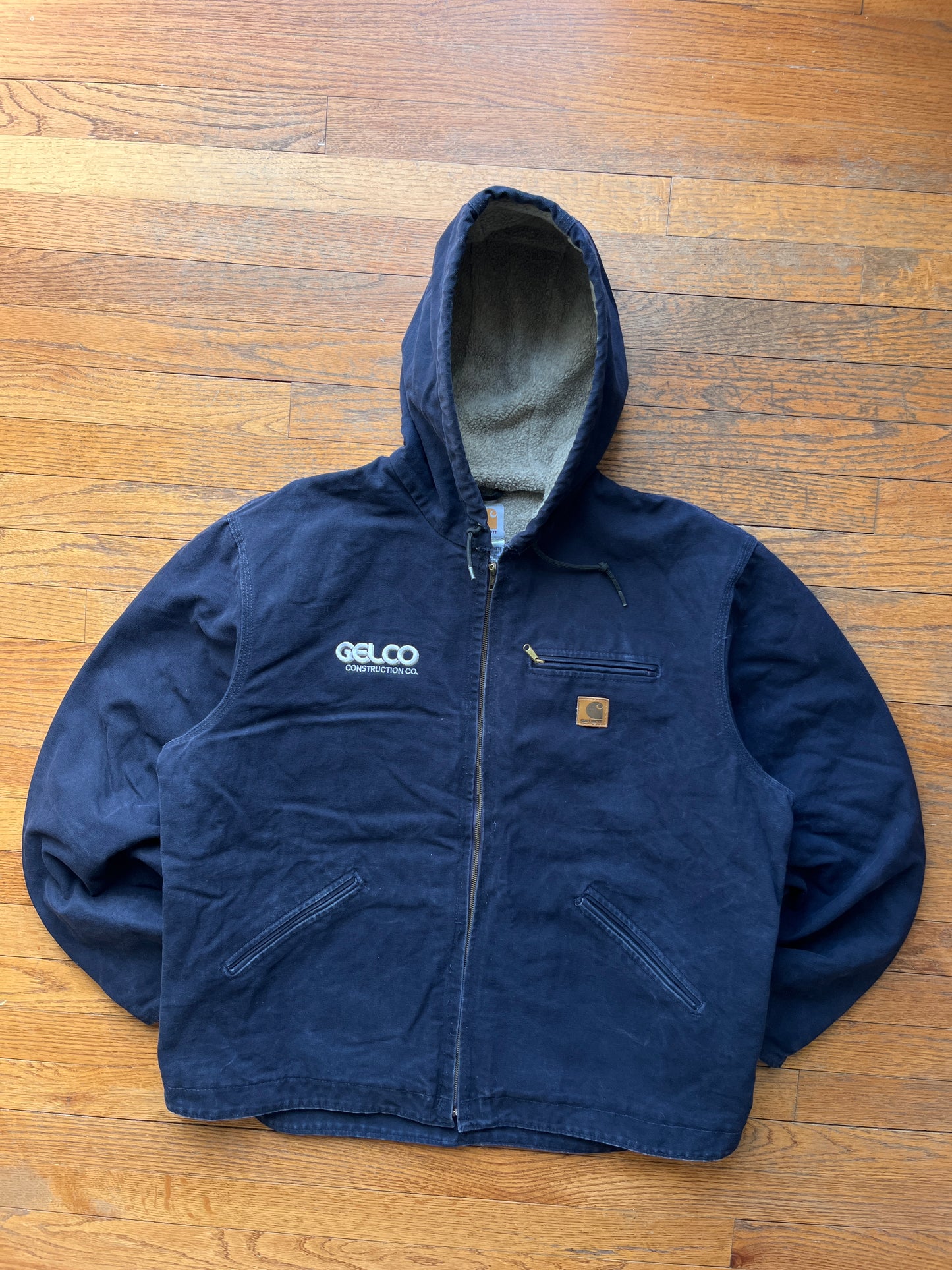 Faded Midnight Blue Carhartt Sherpa Lined Jacket - XL