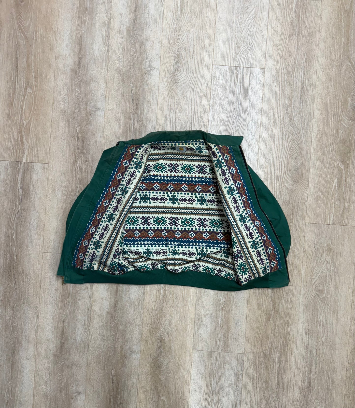 Faded Cactus Southwest Aztec Carhartt Santa Fe Jacket - Large