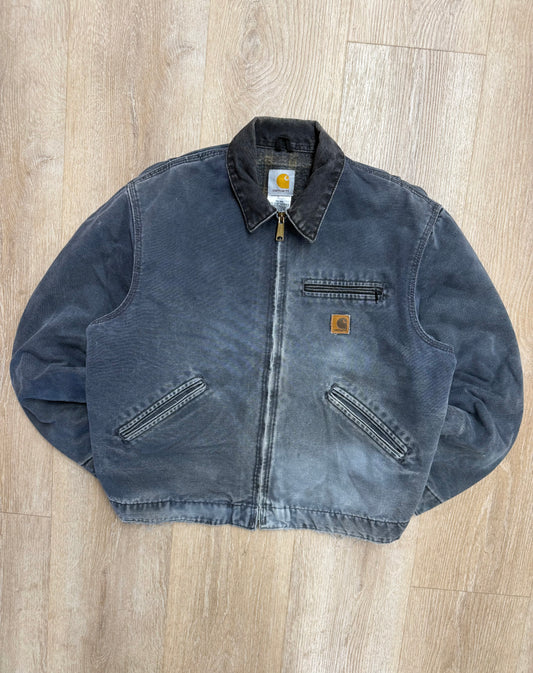 Faded Petrol Blue Carhartt Detroit Jacket - Boxy Medium