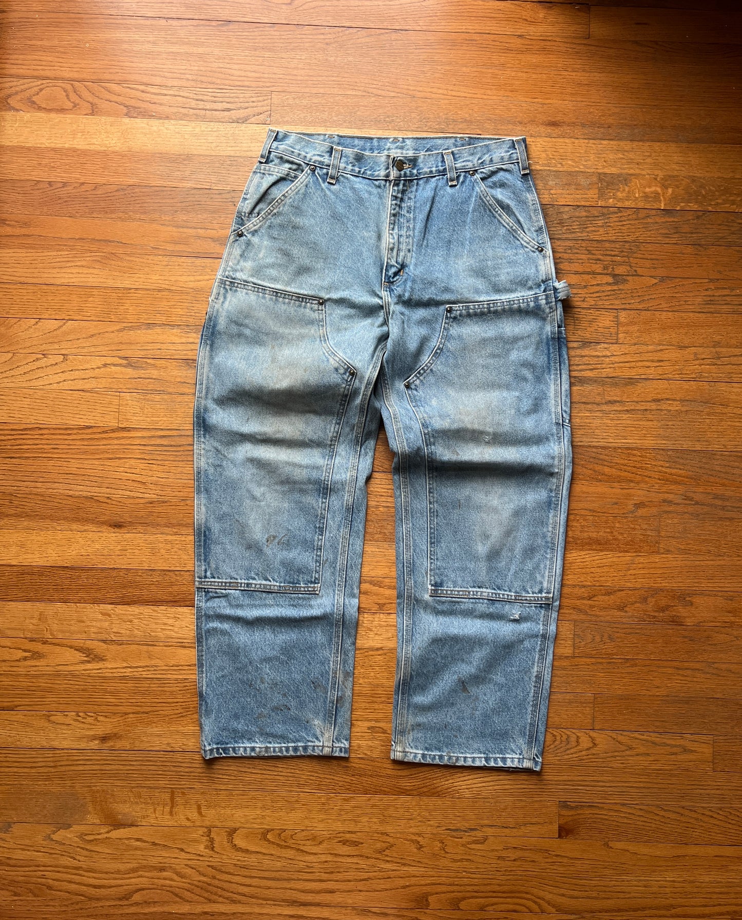 Faded Denim Carhartt Double Knee Pants - 34 x 29