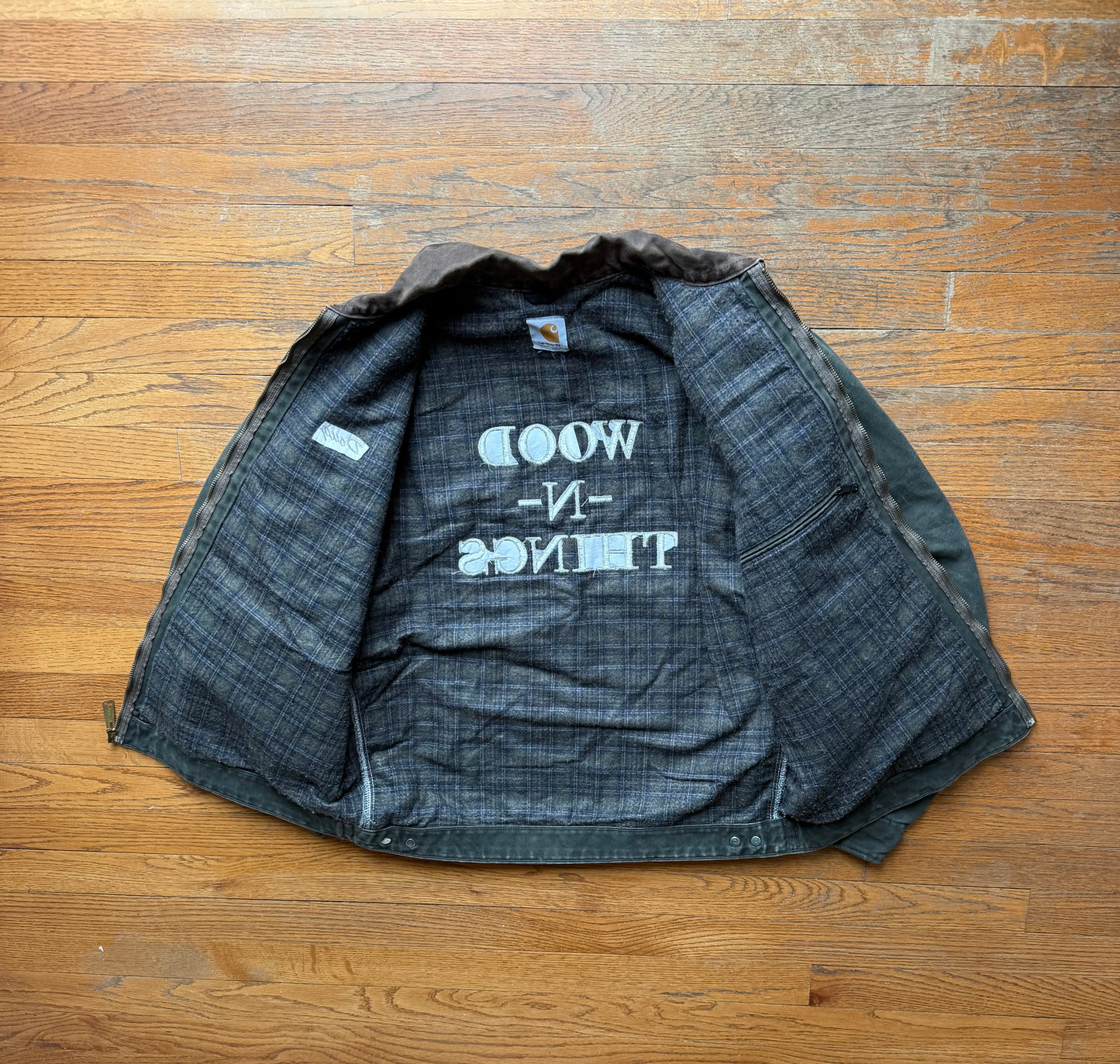 Faded Olive Green Carhartt Detroit Jacket - Large
