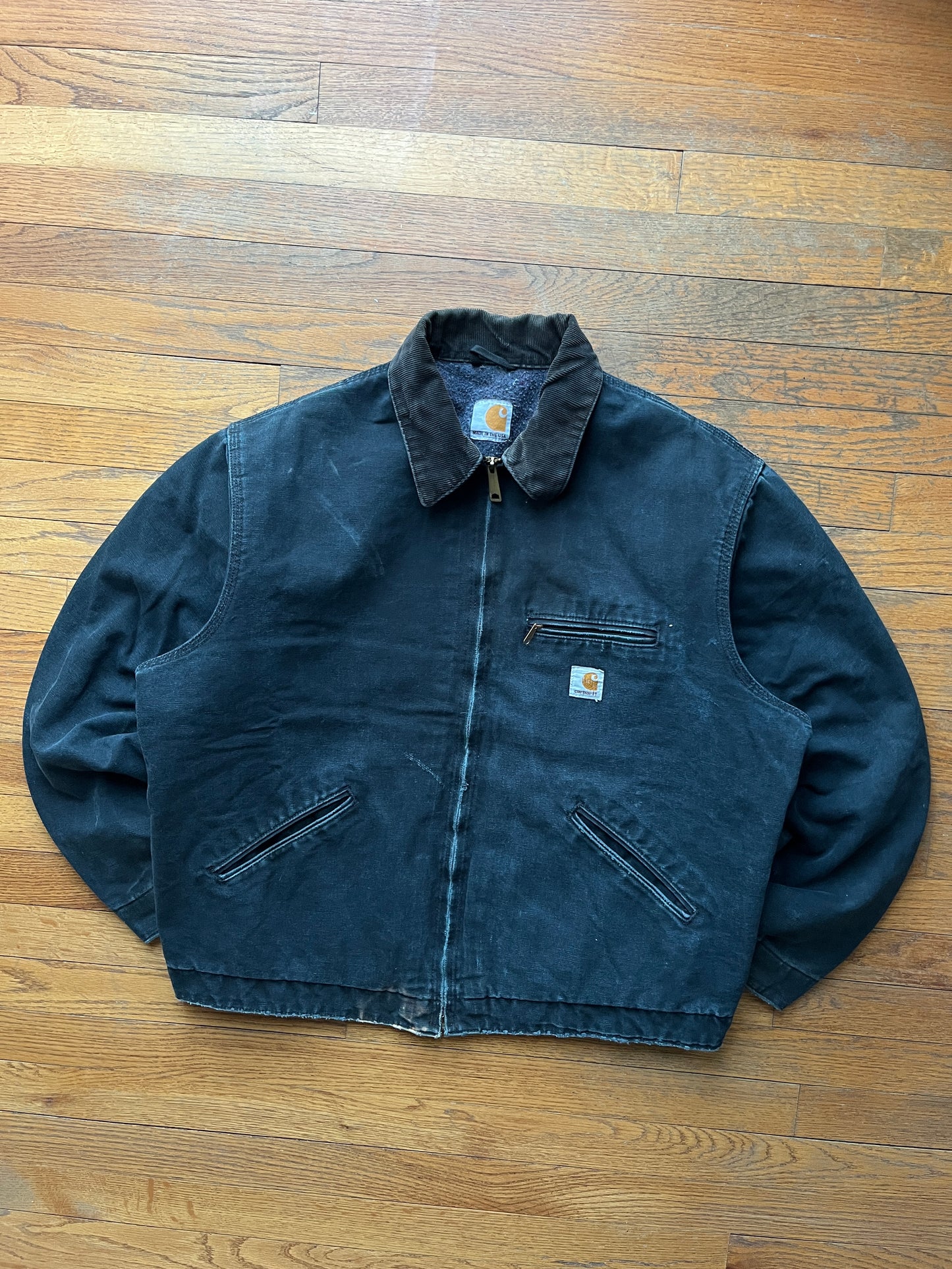 Faded Black Carhartt Detroit Jacket - Boxy L-XL