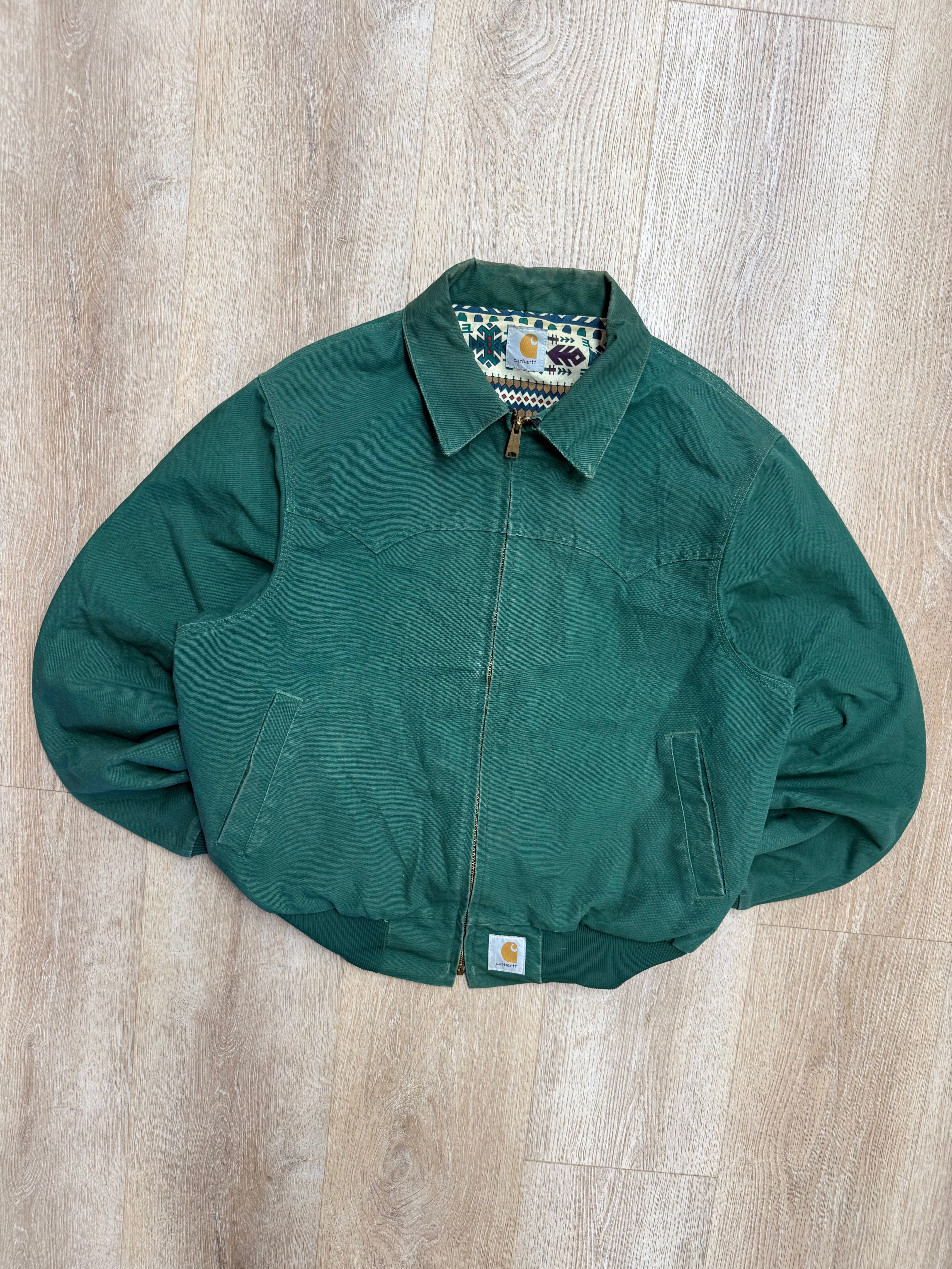 Faded Cactus Southwest Aztec Carhartt Santa Fe Jacket - Large