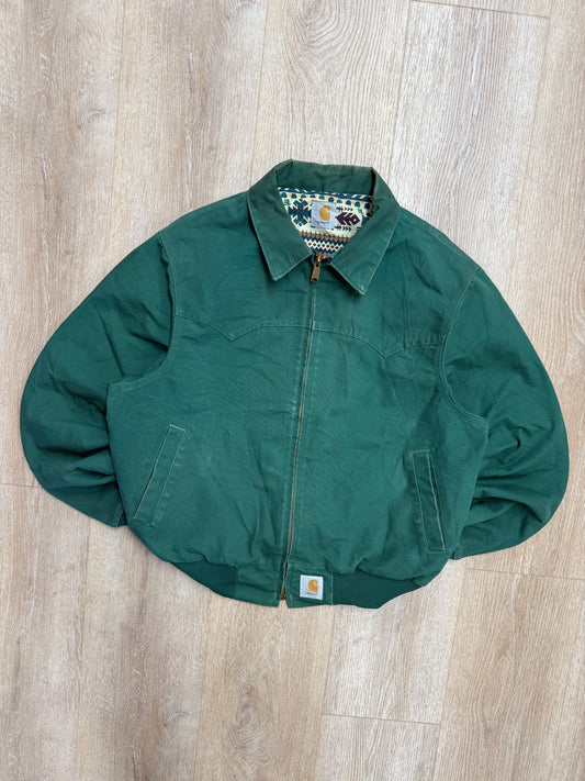 Faded Cactus Southwest Aztec Carhartt Santa Fe Jacket - Large