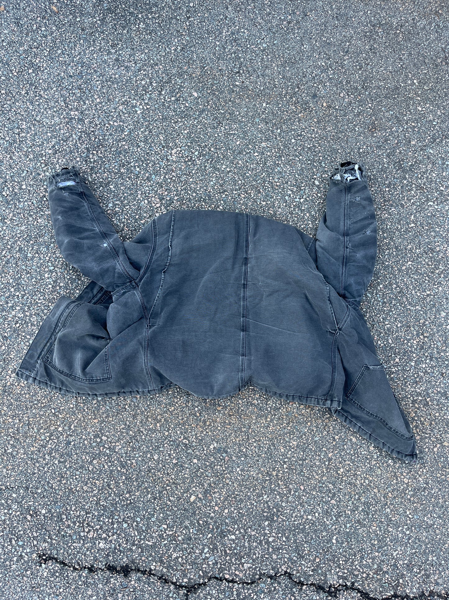 Faded n Distressed Black Carhartt Arctic Style Jacket - Boxy XL-2XL