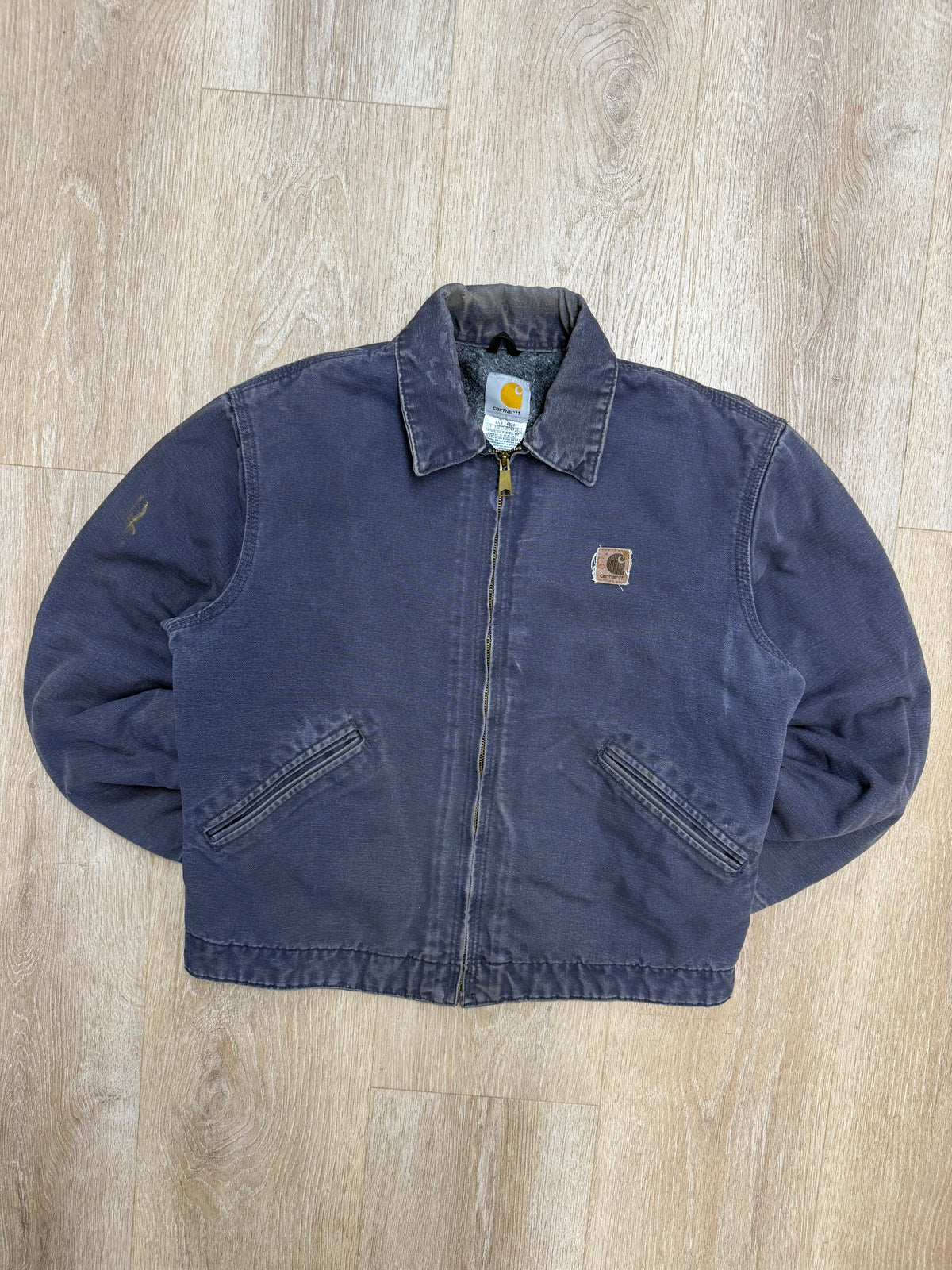 Faded Petrol Blue Carhartt Detroit Jacket - Medium