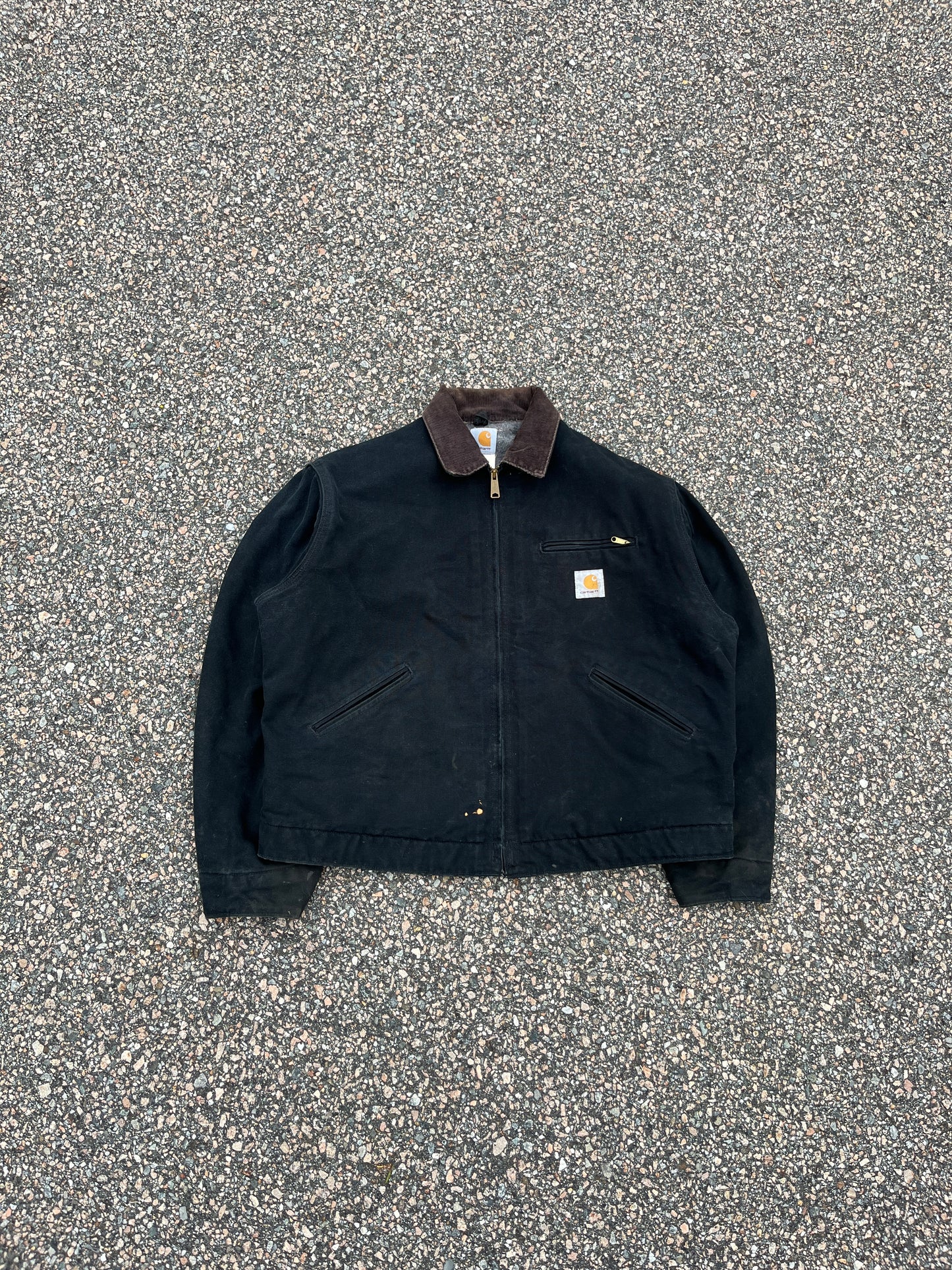 褪色黑色 Carhartt Detroit 夹克 - 中号宽松款