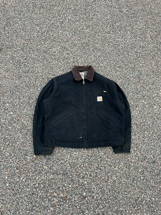 褪色黑色 Carhartt Detroit 夹克 - 中号宽松款