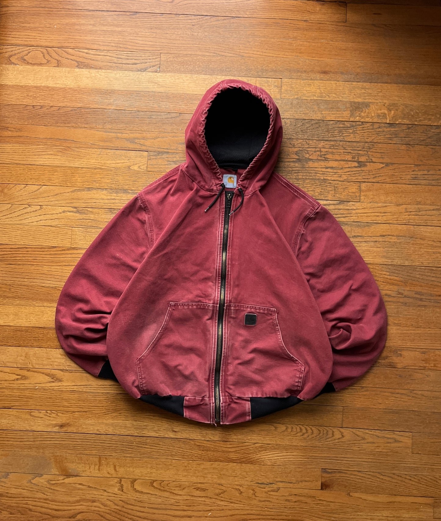 Faded Dark Red Carhartt Active Jacket - XL