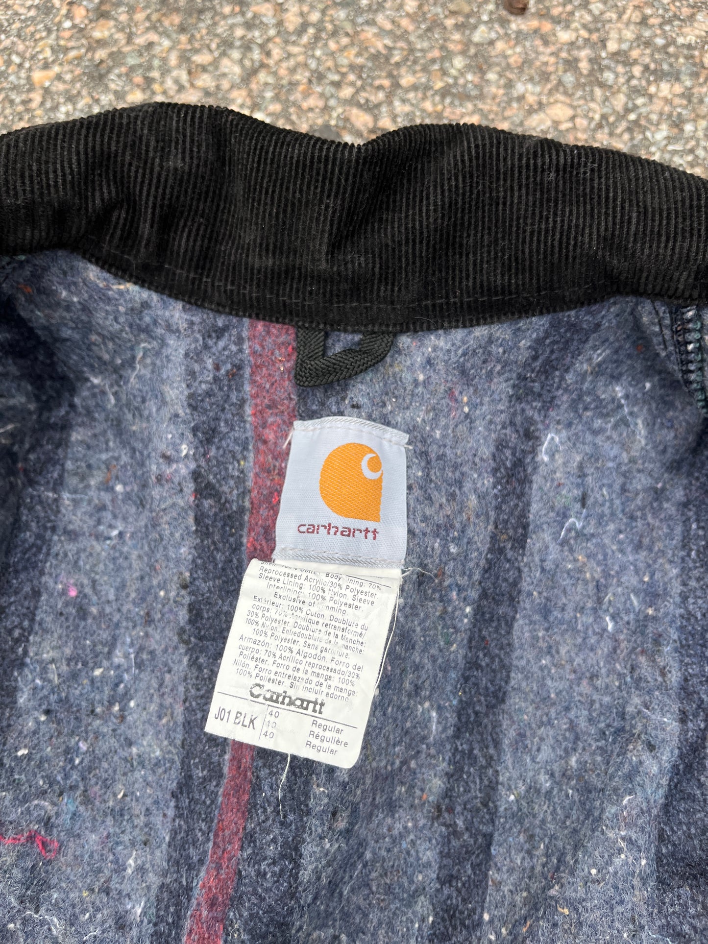 褪色黑色 Carhartt 底特律夹克 - 中号