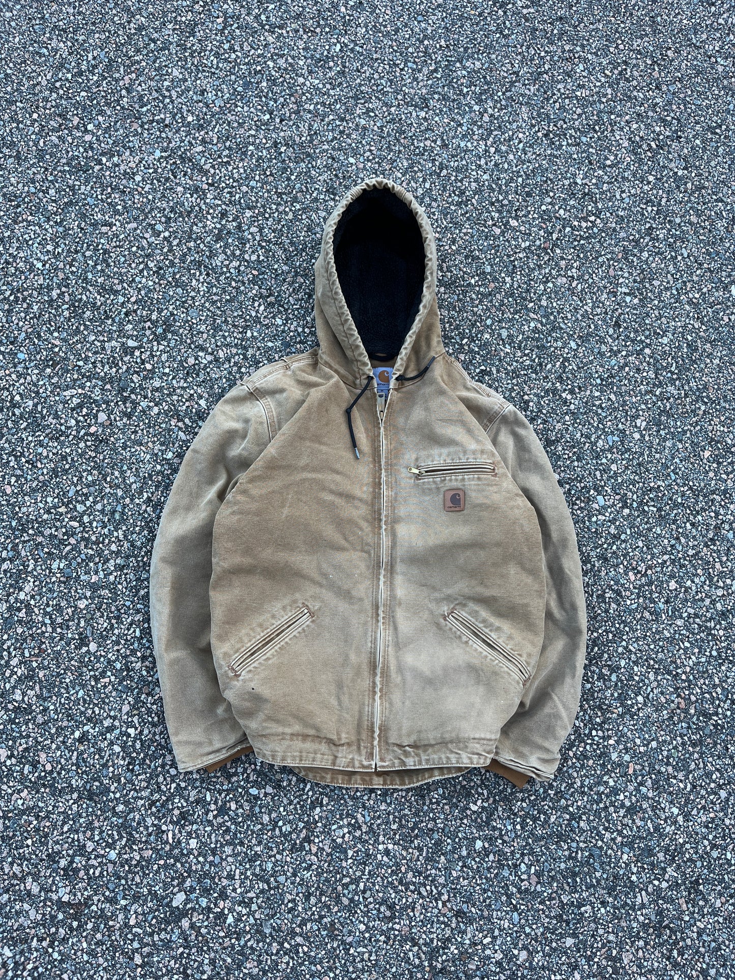 褪色棕色 Carhartt Sherpa 衬里夹克 - 中号