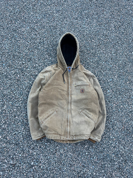 Faded Brown Carhartt Sherpa Lined Jacket - Medium