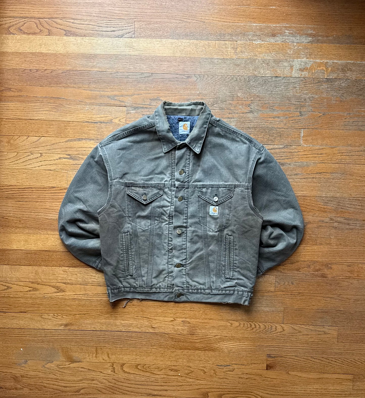 Faded Chestnut Brown Carhartt Trucker Jacket - Boxy M-L