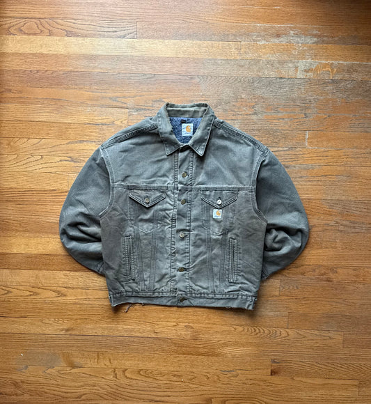 Faded Chestnut Brown Carhartt Trucker Jacket - Boxy M-L