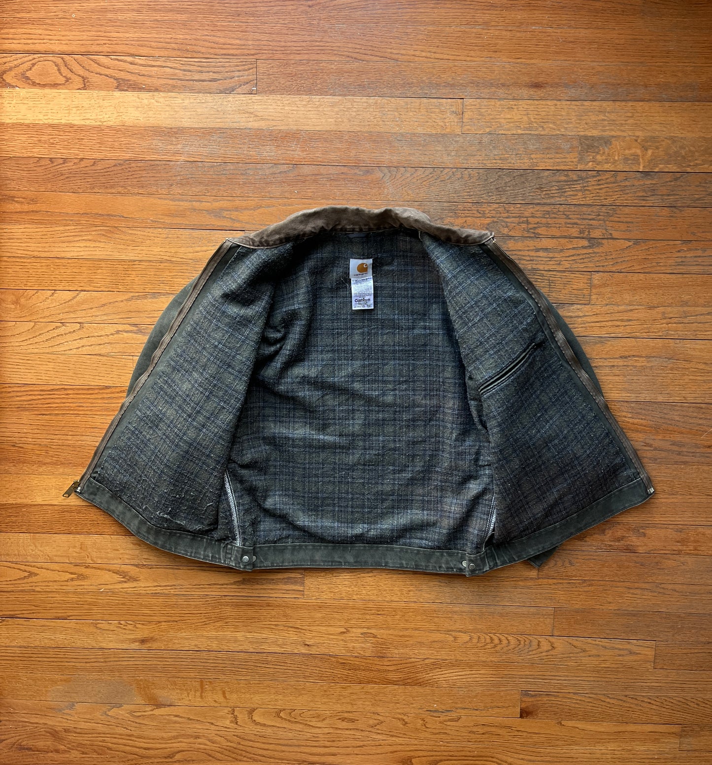 Faded Olive Green Carhartt Detroit Jacket - Large