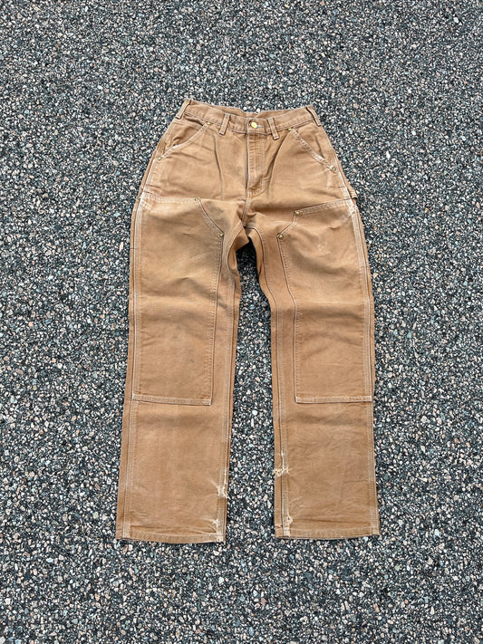 Faded Tan Carhartt Double Knee Pants - 26 x 30