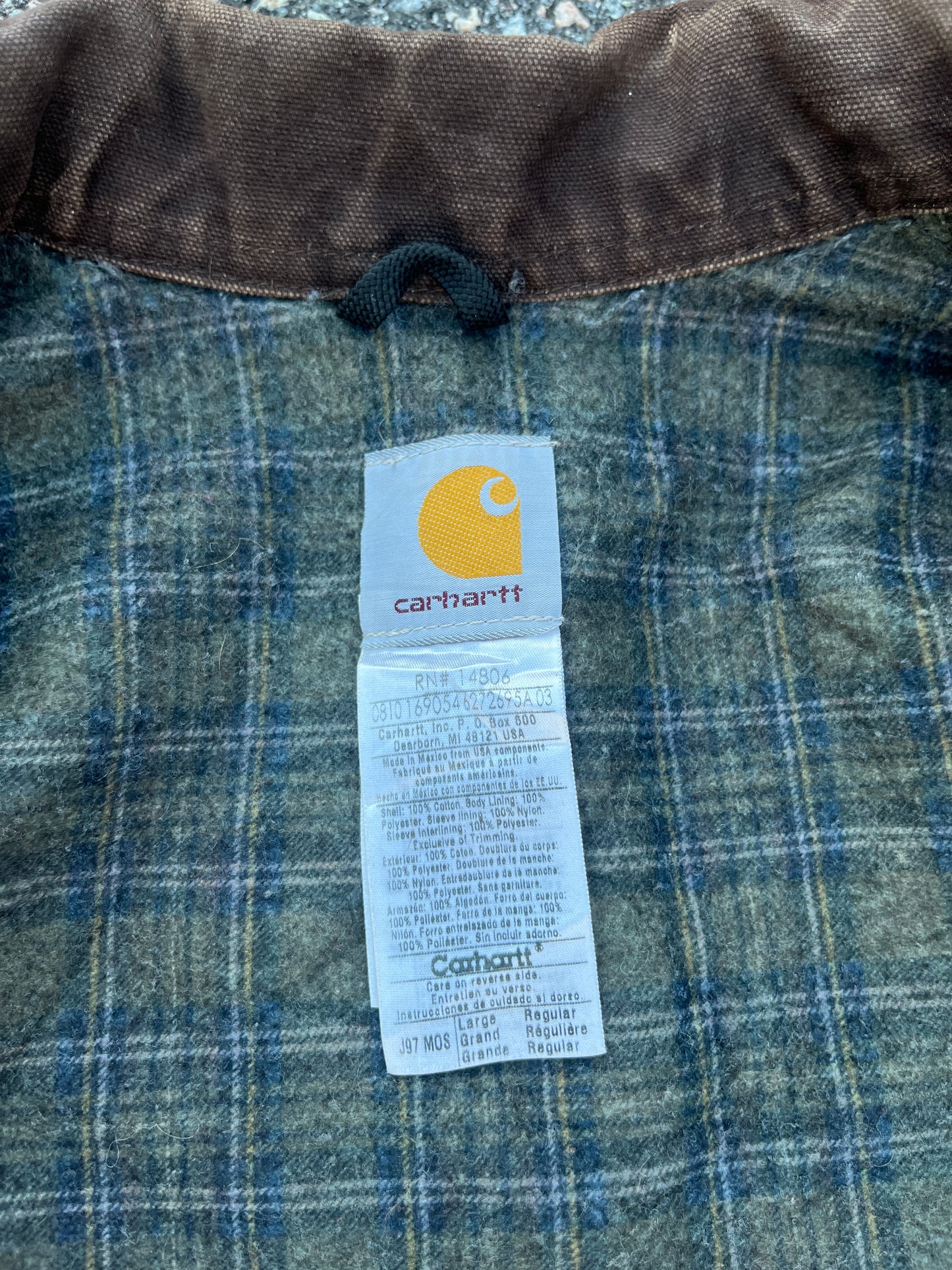 褪色橄榄绿色 Carhartt 底特律夹克 - 中号