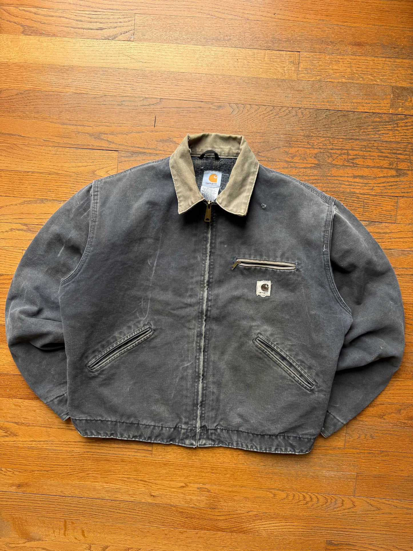 Faded Petrol Blue Carhartt Detroit Jacket - Boxy M-L