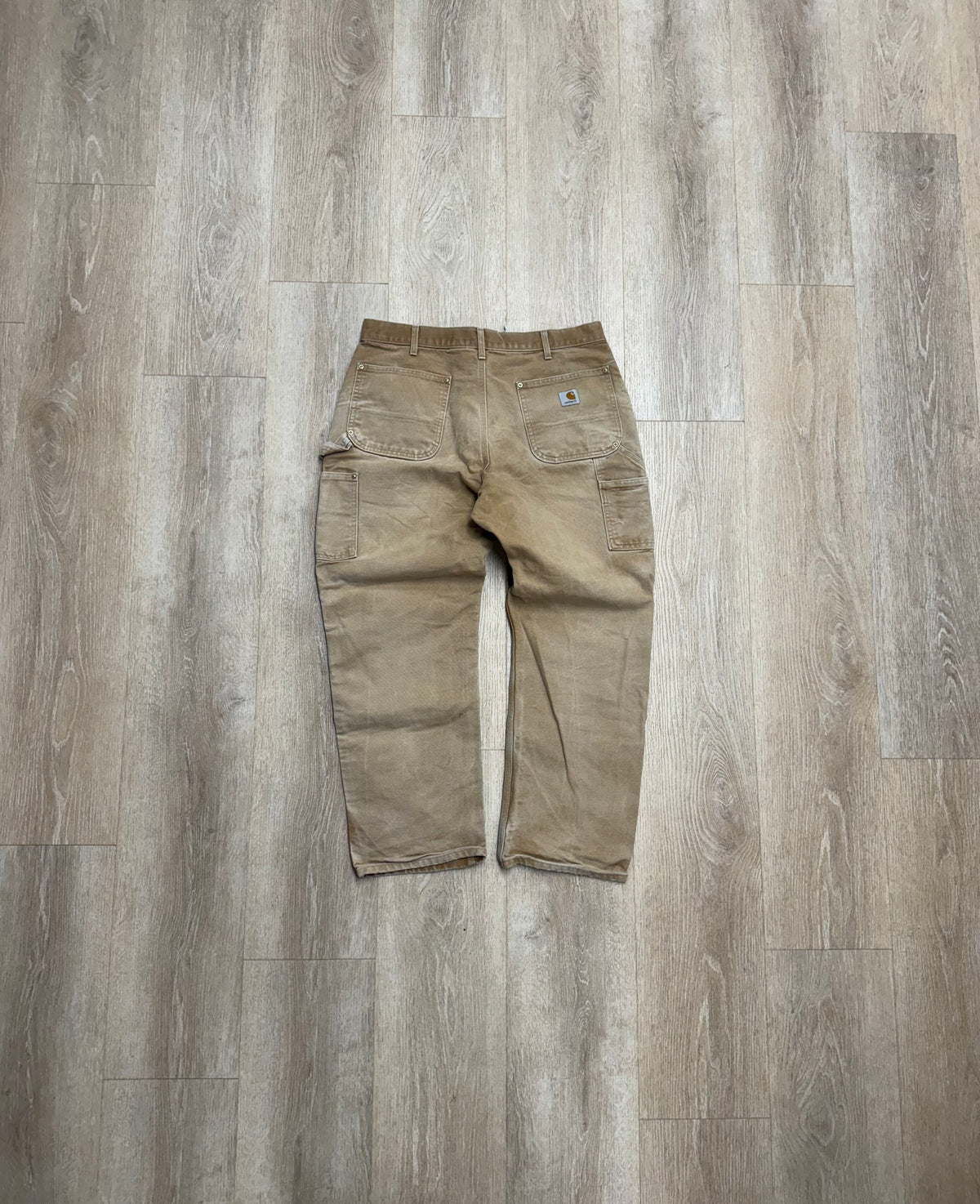 Faded Brown Carhartt Double Knee Pants - 34 x 29