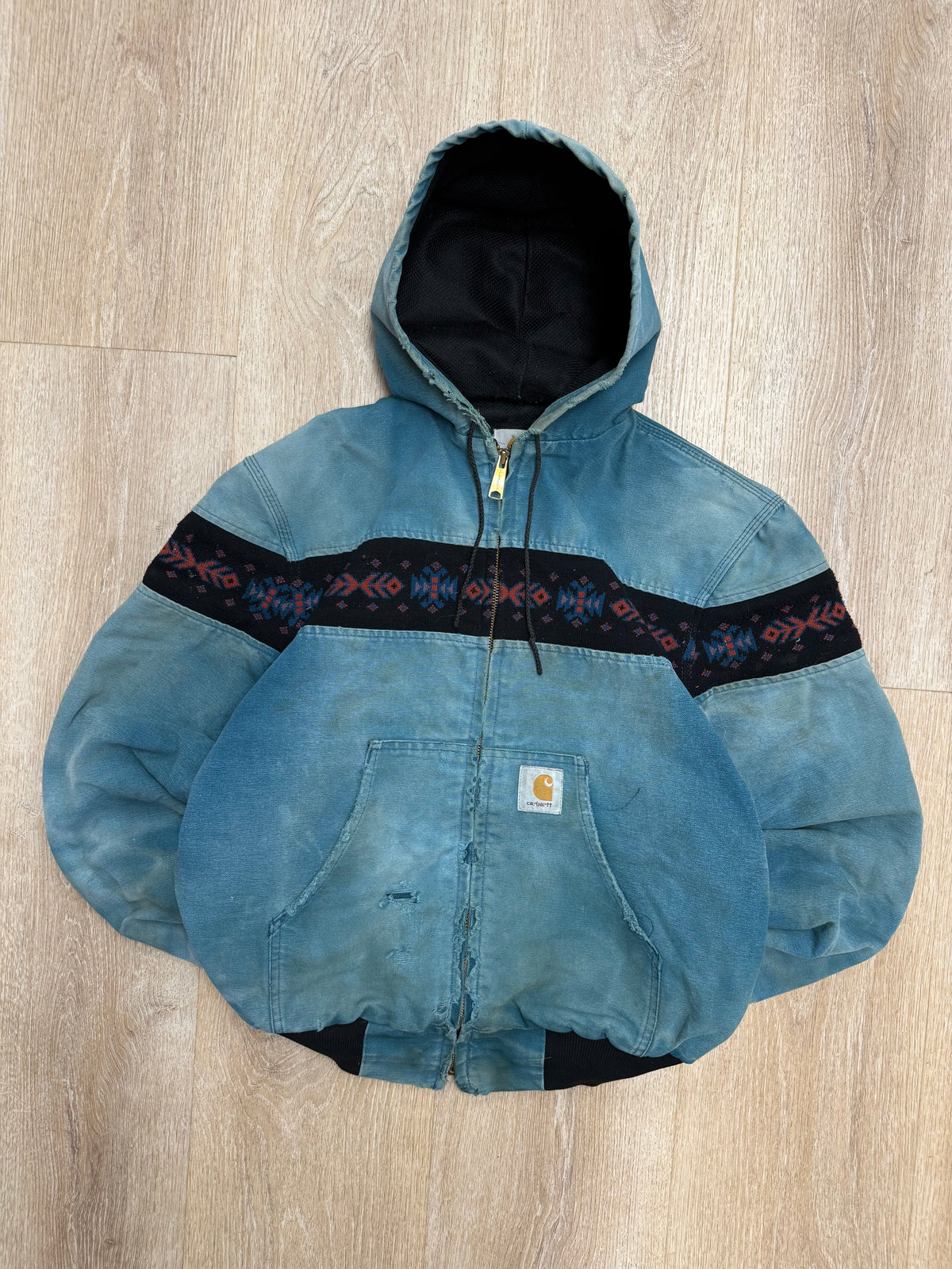 Faded Teal Southwest Aztec Carhartt Active Jacket - Small