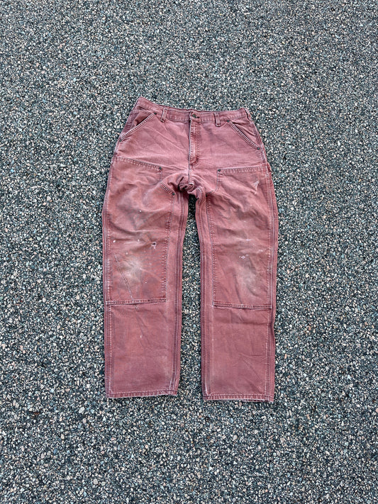 Faded Salmon Carhartt Double Knee Pants - 35 x 32