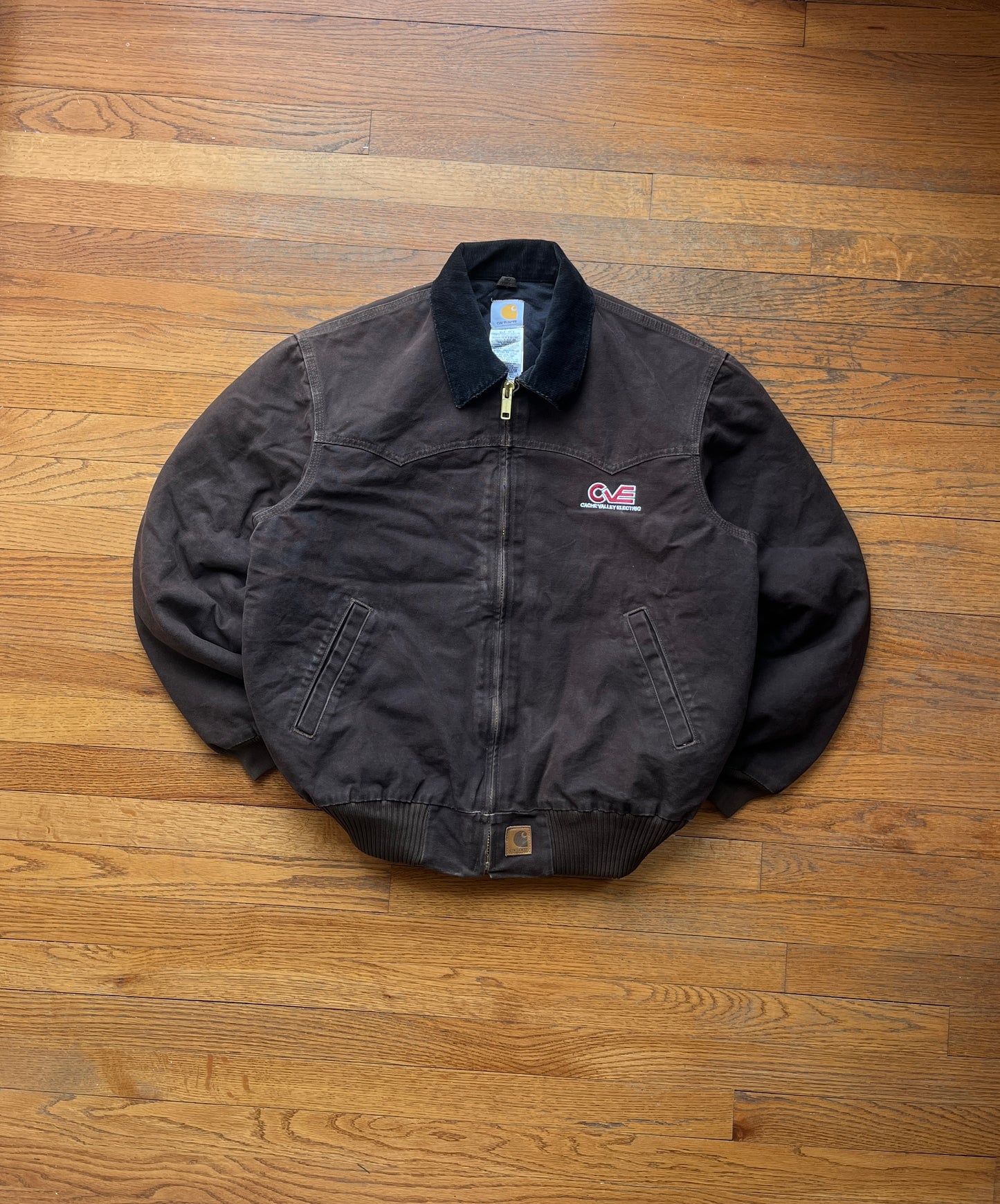 Faded Dark Brown Carhartt Santa Fe Jacket - Large