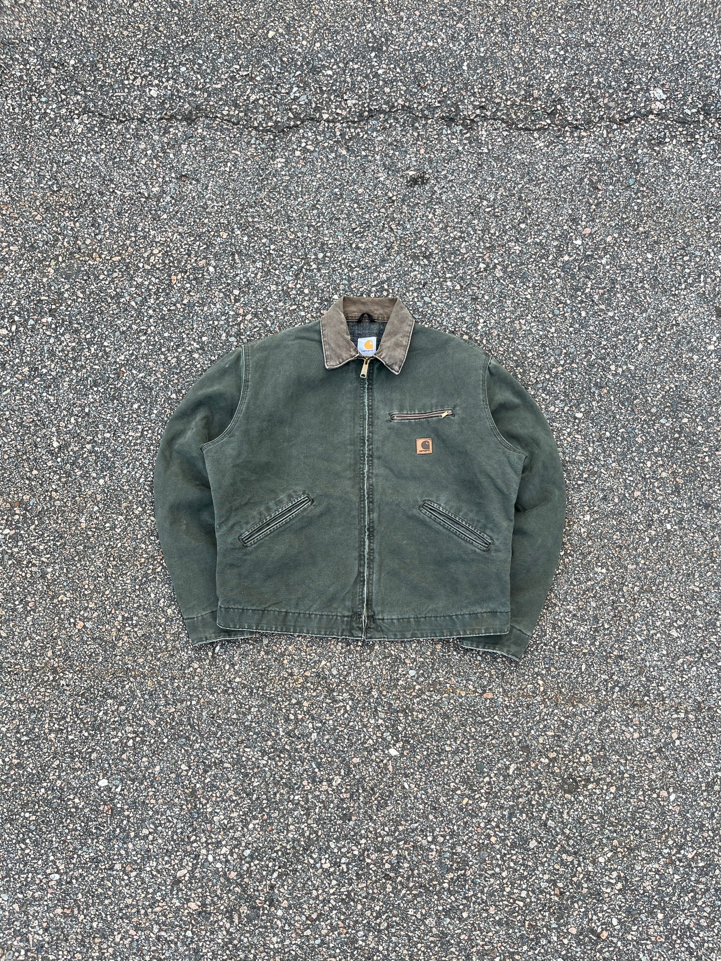 Faded Olive Green Carhartt Detroit Jacket - Large